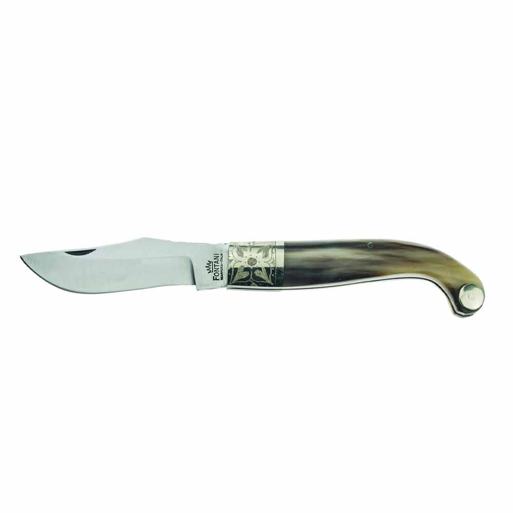 Florentine knife with horn and nickel silver handle Made in Italy