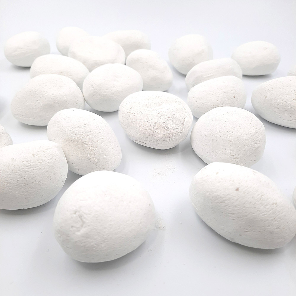 Set of 24 Decorative Pebbles for Biofireplace in fireproof plaster