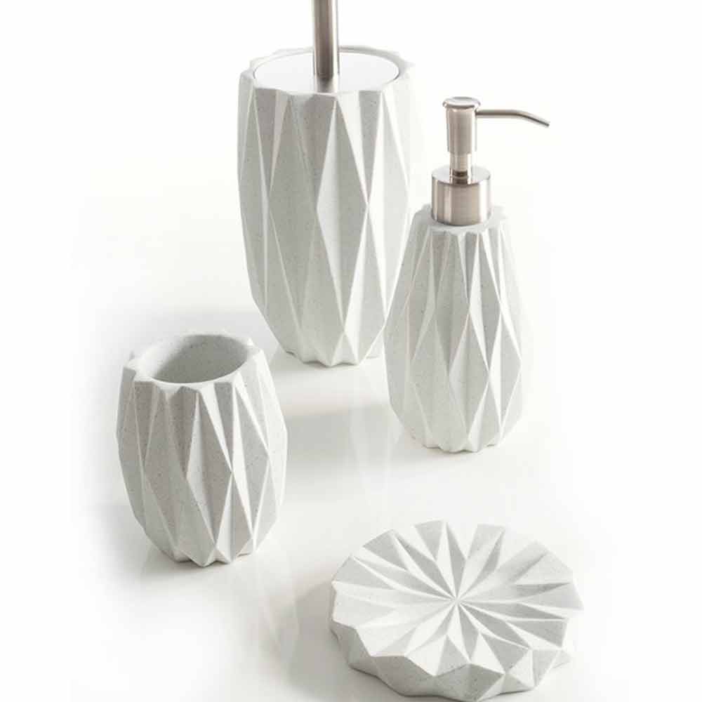 Bathroom Accessories Set Made With, Modern White Bathroom Accessories Set