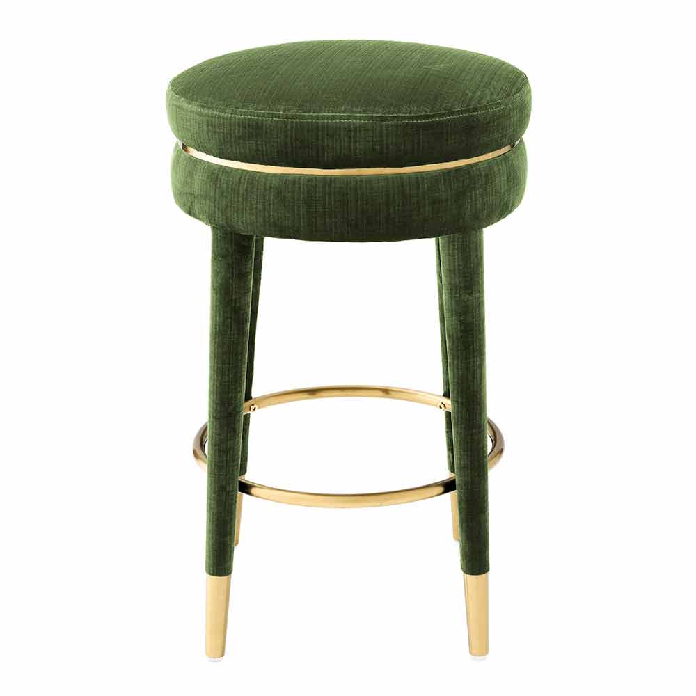 Design Stool With Seat Covered In Fabric, Versace Style Bar Stools Canada