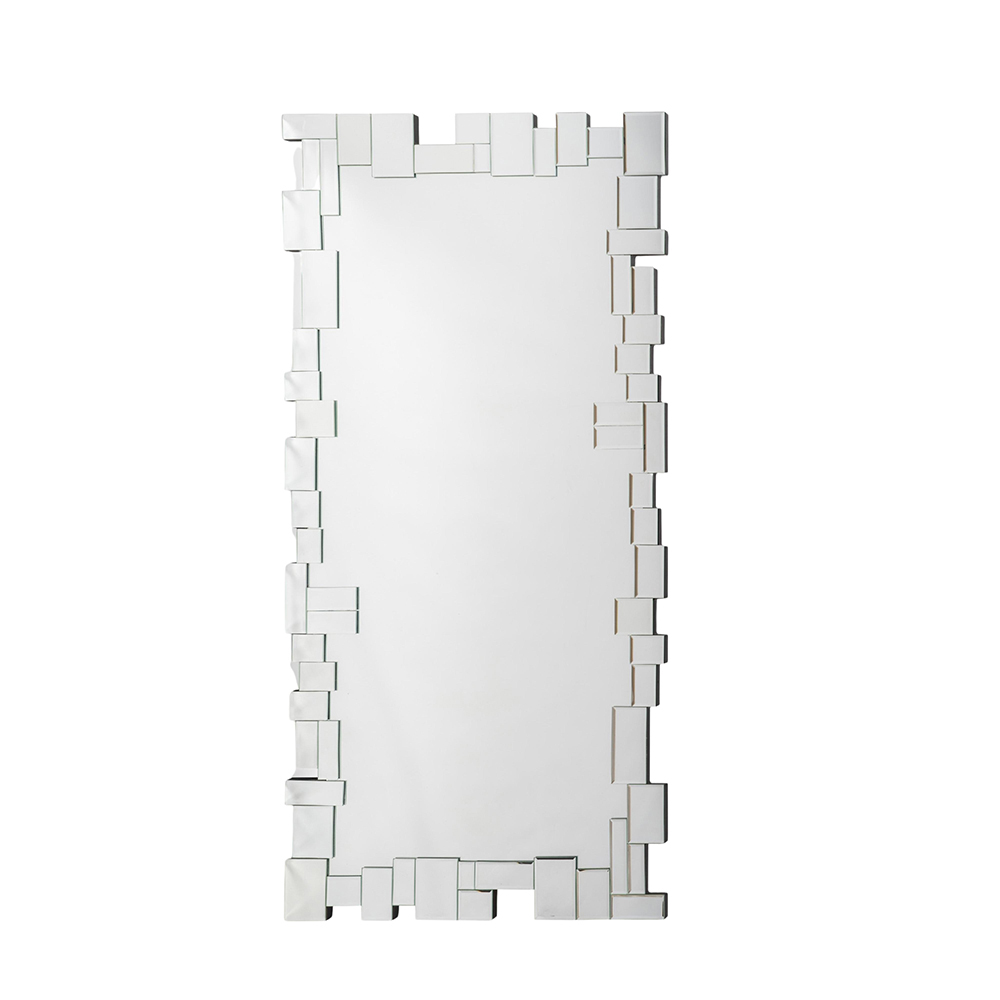 Rectangular Wall Mirror with Glass Frame