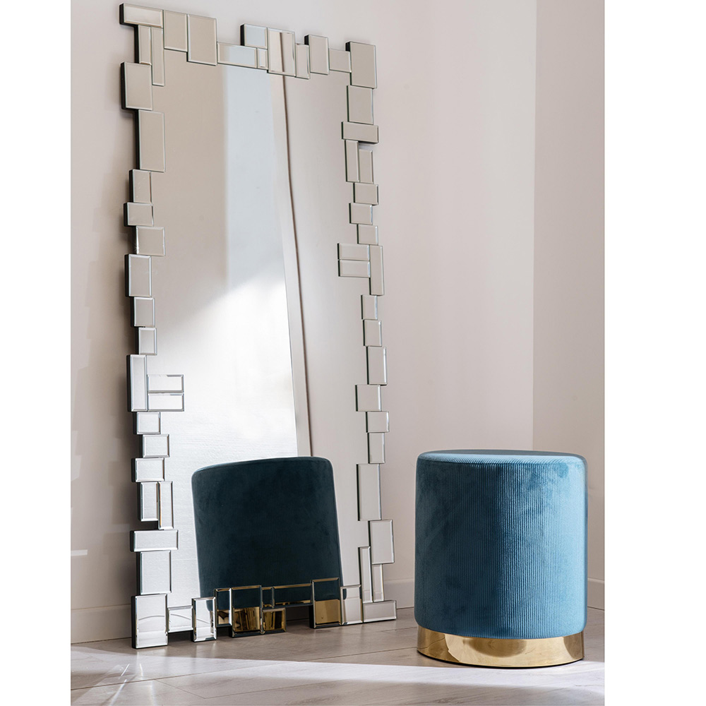 Rectangular Wall Mirror with Glass Frame