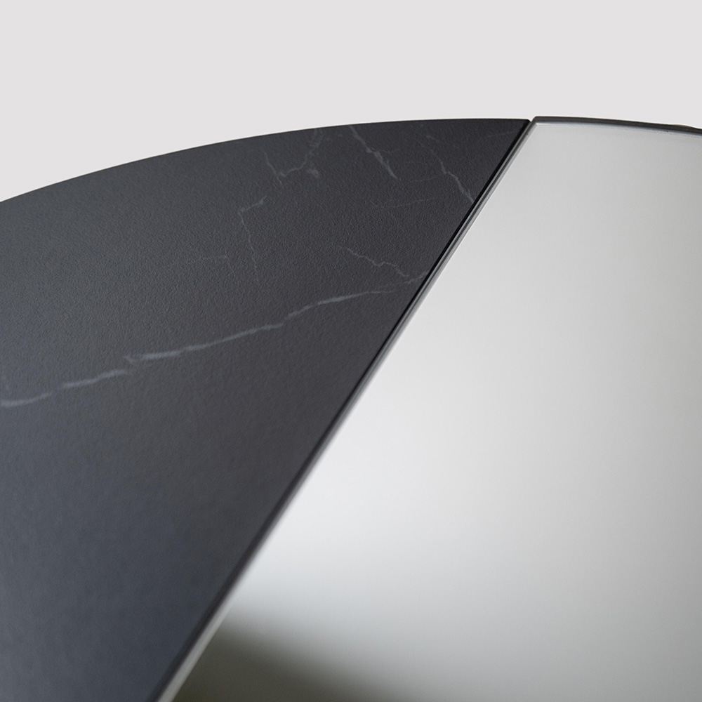 Round Wall Mirror with Marble Plate Insert