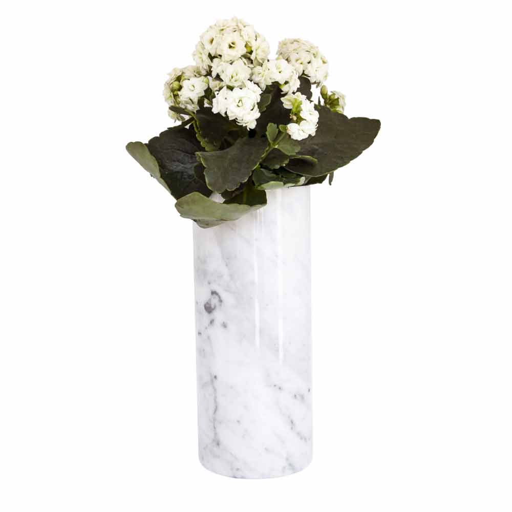 Vaso Marmo Bianco Vintage Centerpiece Vase White Marble CLASSIC HOME DESIGN 