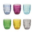12 glasses 235 ml in colored glass paste with arabesque decoration - Arabic