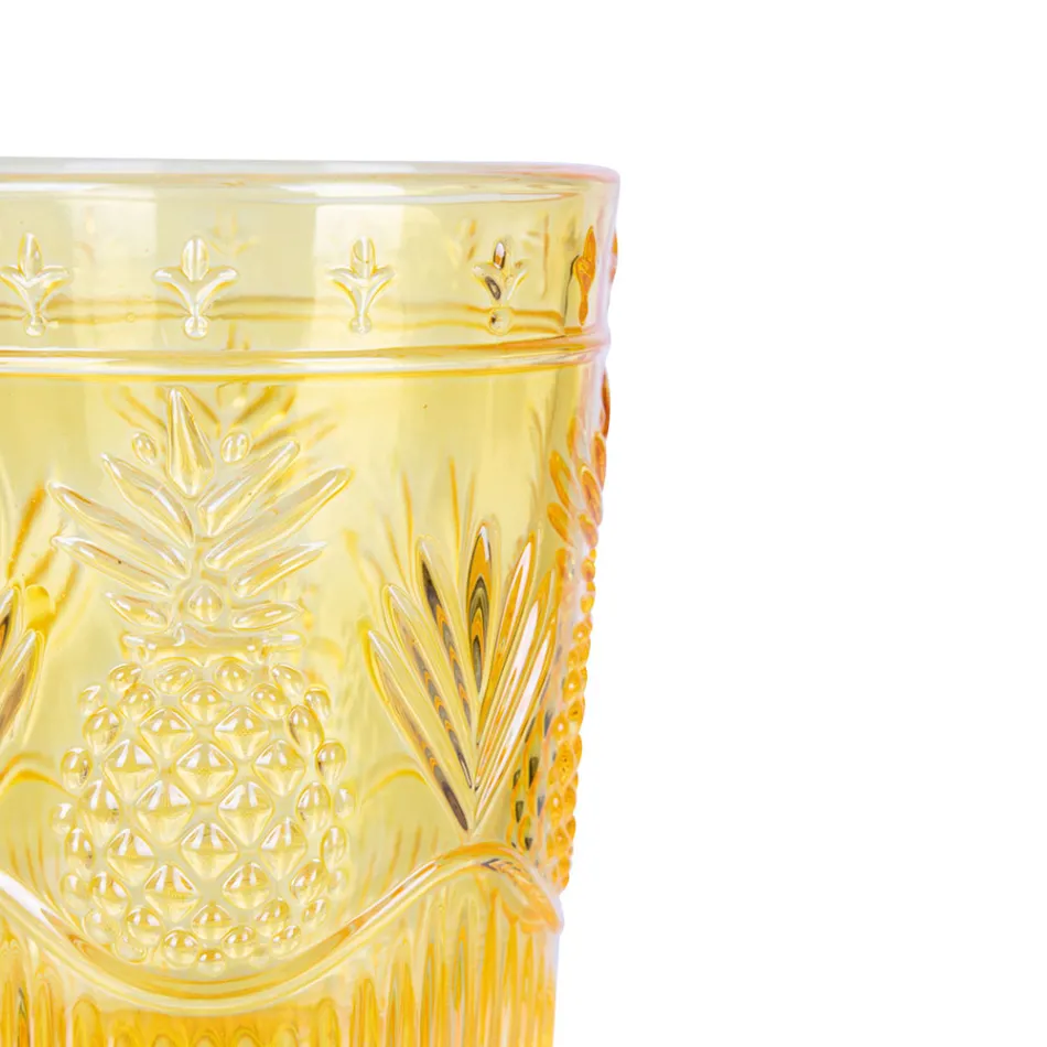 12 Water Glasses 250 ml in Glass and Worked Surface - Sangria Viadurini