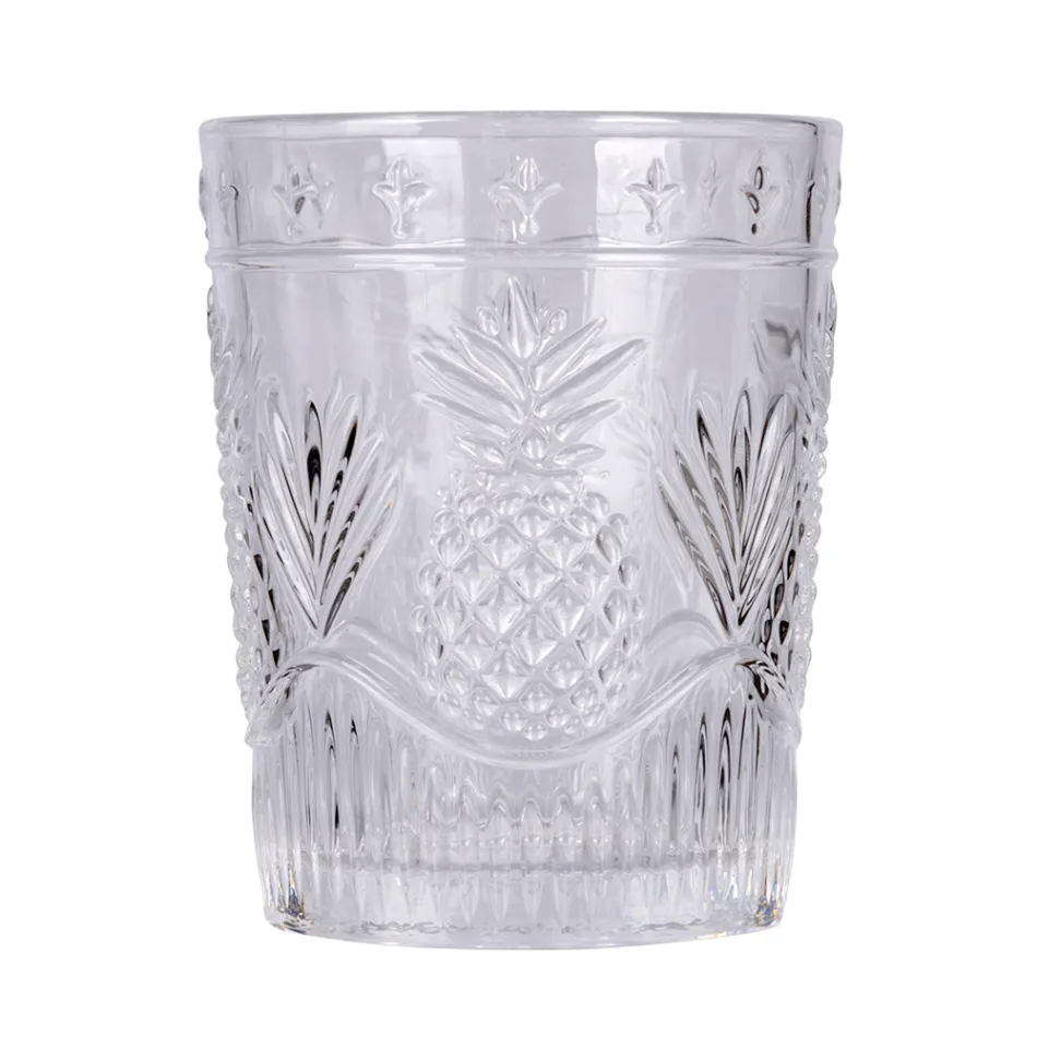 12 Water Glasses 250 ml in Glass and Worked Surface - Sangria Viadurini