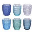 12 Water Glasses 350 ml in Different Colors and Decorations - Ocean