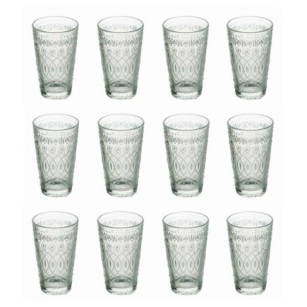 12 Decorated Transparent Glass Beverage Glasses for Drinks - Maroccobic Viadurini