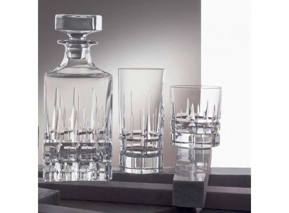 12 Double Old Fashioned Tumbler Basso Whiskey Glasses in Crystal - Fiucco