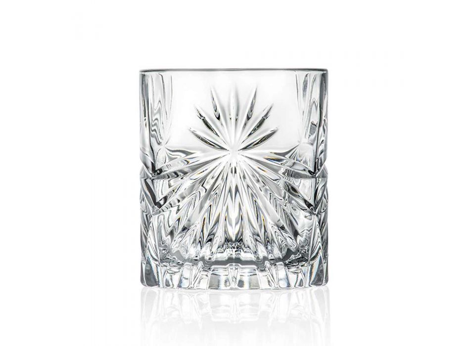 12 Double Old Fashioned Tumbler Glasses in Eco Crystal Design - Daniele