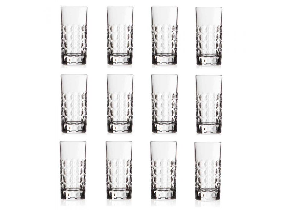 12 Highball Glasses for Soft Drinks or Long Drinks in Eco Crystal - Titanioball
