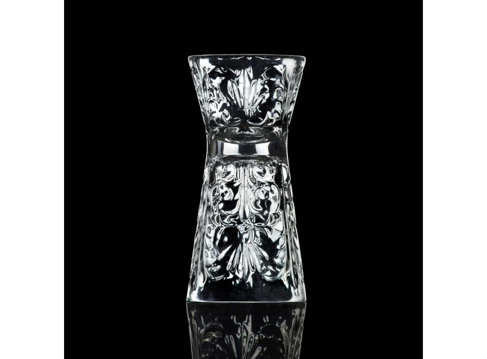 12 Luxury Decorated Jigger Glasses in Ecological Crystal - Destiny Viadurini