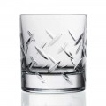 12 Crystal Glasses for Whiskey or Water with Decorations, Luxury Line - Aritmia