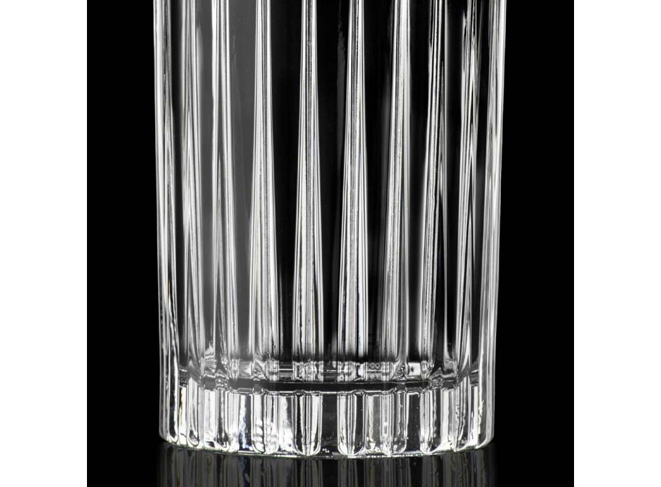 12 Tumbler Tall Highball Glasses in Decorated Eco Crystal - Senzatempo