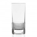 12 Tall Tumbler Glasses in Luxury Decorated Eco Crystal, Luxury Line - Milito