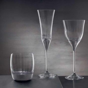 12 Low Tumbler Glasses for Water with Gold, Platinum or Bronze Leaf - Soffio