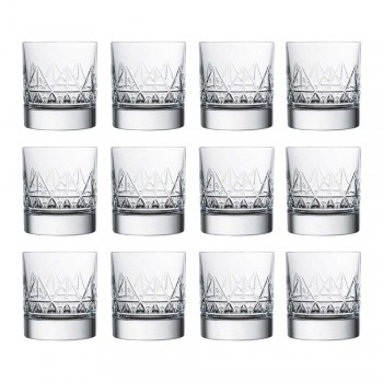 12 Glass Whiskey or Water Luxury Modern Design in Crystal - Arrhythmia