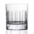 12 Whiskey or Water Crystal Glasses with Linear Decoration Luxury Line - Aritmia