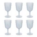 12 300 ml Glass Goblets with White Face Decoration - Facial