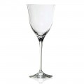 12 White Wine Glasses in Eco Crystal Minimal Design, Luxury Line - Lisciato
