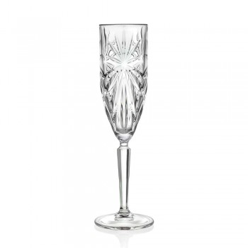 12 Flute Glasses Glass for Champagne or Prosecco in Eco - Daniele Crystal