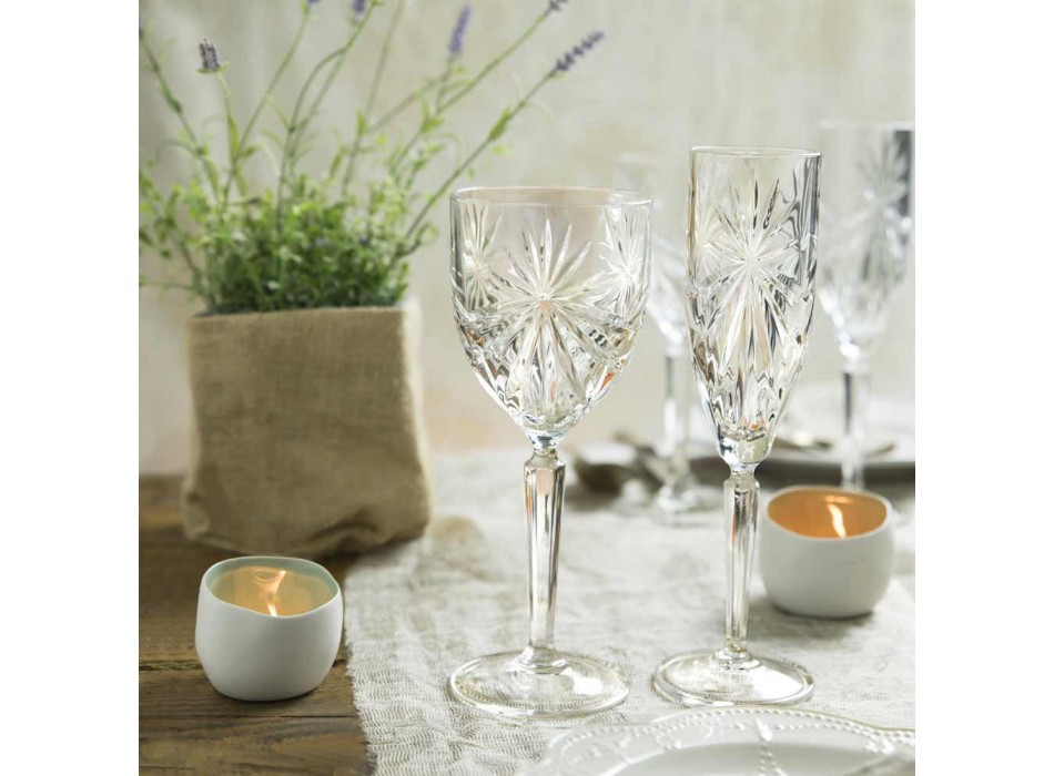 12 Flute Glasses Glass for Champagne or Prosecco in Eco - Daniele Crystal