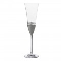 12 Flute Crystal Glasses with Gold, Bronze or Platinum Leaf Luxury Line - Soffio