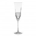 12 Eco Crystal Champagne Flute Glasses, Hand Decorated Luxury Line - Milito