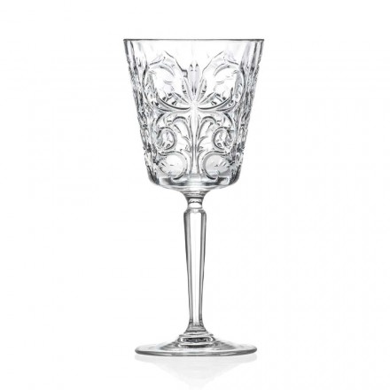 12 Glasses for Water, Drinks or Cocktail Design in Decorated Eco Crystal - Destino Viadurini