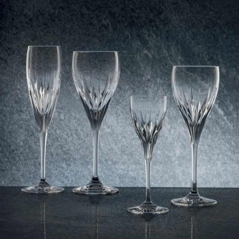 12 Hand-Decorated White Wine Glasses in Ecological Luxury Crystal - Voglia