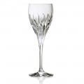 12 Hand Decorated White Wine Glasses in Ecological Crystal, Luxury Line - Voglia