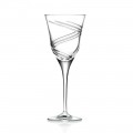 12 Glasses for White Wine in Decorated and Satin Crystal, Luxury Line - Ciclone