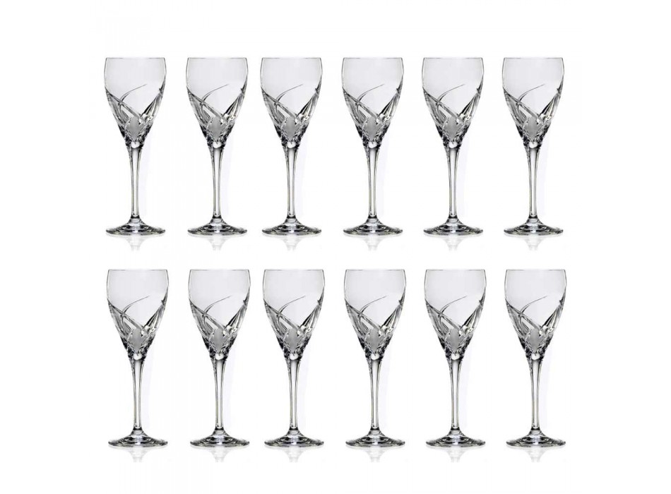 12 Glasses for White Wine in Ecological Crystal Luxury Design - Montecristo