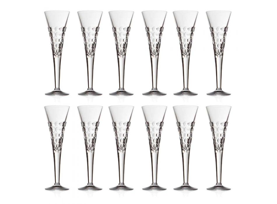 12 Wine Glasses Fluter Glasses for Crystal Bubbles - Titanioball