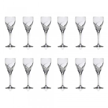 12 Red Wine Glasses in Ecological Crystal Luxury Design - Montecristo
