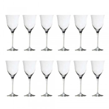 12 Red Wine Glasses in Ecological Crystal Luxury Minimal Design - Smooth