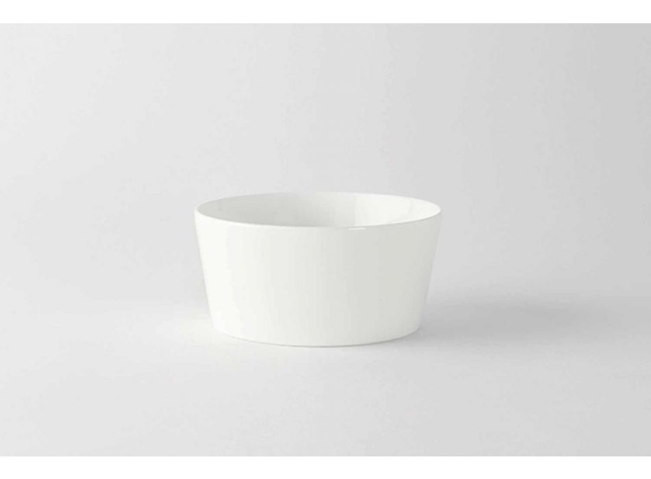 12 Modern Design White Porcelain Ice Cream or Fruit Cups - Egle Viadurini