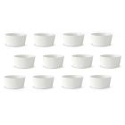 12 Modern Design White Porcelain Ice Cream or Fruit Cups - Egle Viadurini