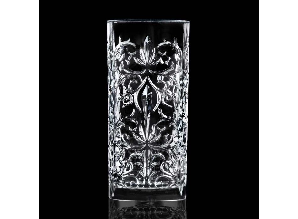 12 Tumbler Tall Highball Cocktail Glass or Luxury Decorated Water - Destiny