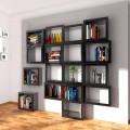 Modern design wall-mounted bookcase Fra011, handcrafted in Italy