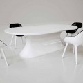 Modern design Solid Surface oval dining table Comfortable, made in Italy