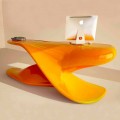 Modern design office desk Archer, made of Solid Surface, made in Italy