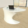 Modern design office desk Cobra, available in white, blue or grey