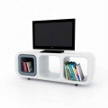 Modern design Solid Surface TV stand Eracle, handcrafted in Italy