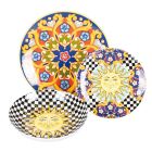 18 Porcelain Plates with Decorations Inspired by the Sun - Farbe Viadurini