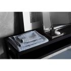 2 Guest Towels in Heavy Linen Light Blue Italian Luxury Design - Jojoba Viadurini