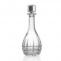 2 Wine Bottles with Lid, Round Design in Decorated Crystal, Luxury Line - Fiucco