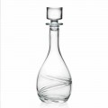 2 Hand Decorated Eco Crystal Wine Bottles with Lid, Luxury Line - Ciclone