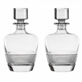 2 Whiskey Bottles Decorated in Ecological Crystal Elegant Design - Milito